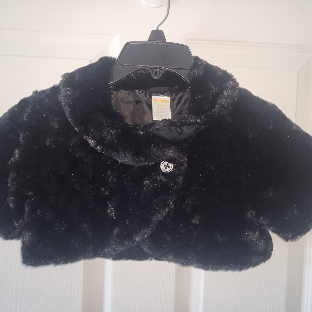 Gymboree Black Faux Fur Bolero Cape for Kids